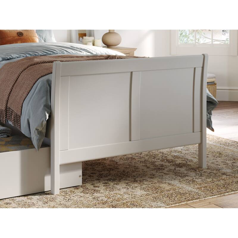 AFI Portland Twin XL Size Platform Bed with Matching Footboard & Storage in White