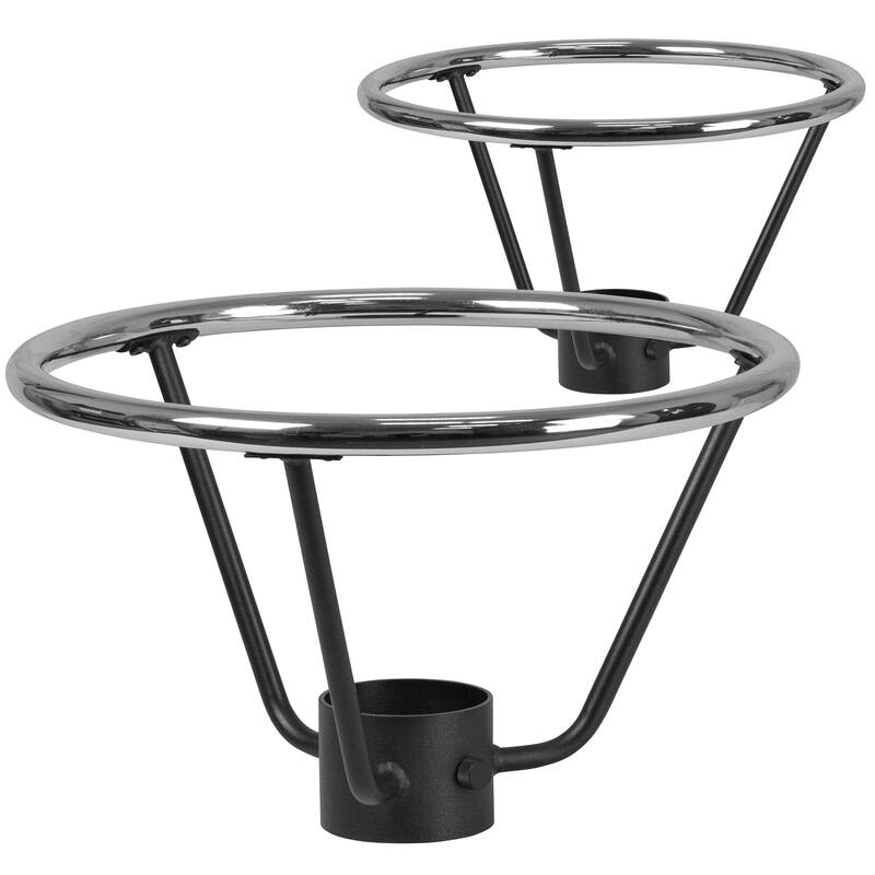 2Pk Bar Height Table Base Foot Ring with 4.25" Column Ring - 19.5" Diameter - Silver