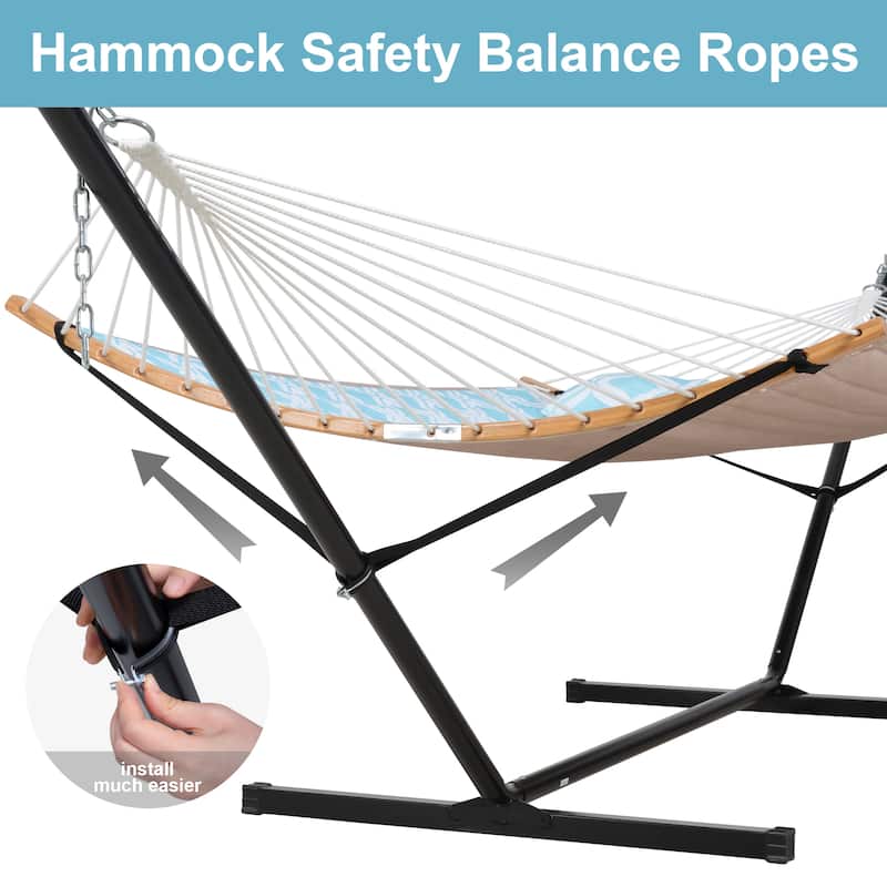 2-person Outdoor Hammock with Stand & Pillow