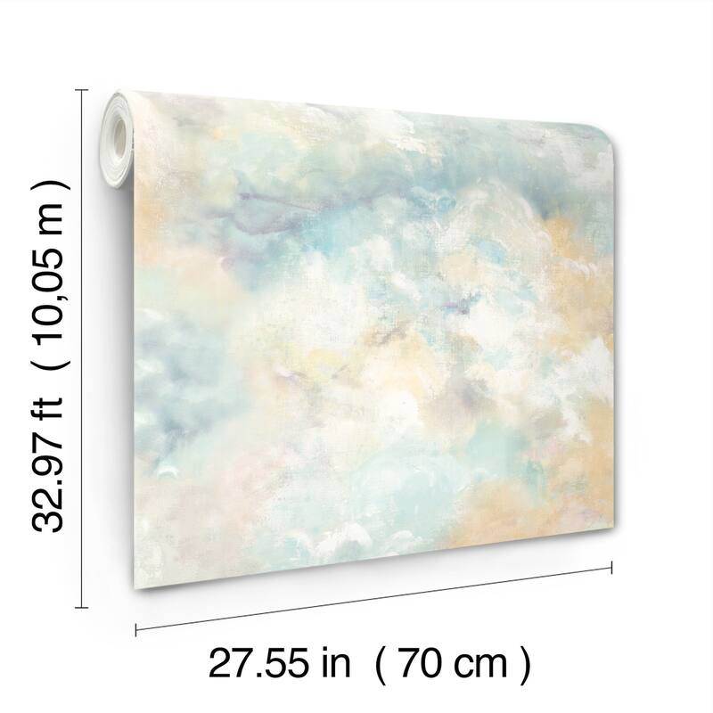 A-Street Prints Aria Aquamarine Abstract Wallpaper