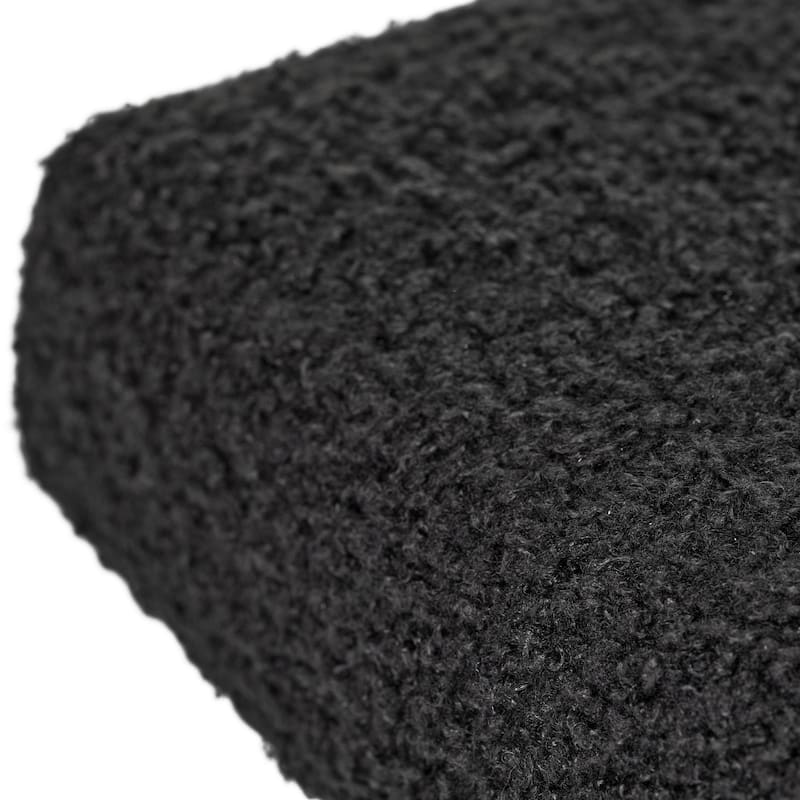 Black Teddy Upholstered T-Shape Vanity Foot Stool 19"W x 16"H