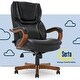 preview thumbnail 48 of 75, Serta Conway Big and Tall Executive Office Chair with Wood Accents Black