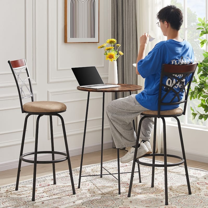 Javlergo Bar Stools Swivel Adjustable Height Counter Stools, Set of 2
