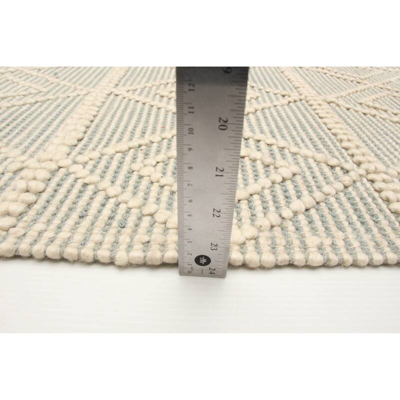 ECARPETGALLERY Braid weave Sienna Green Wool Rug - 5'0 x 8'2