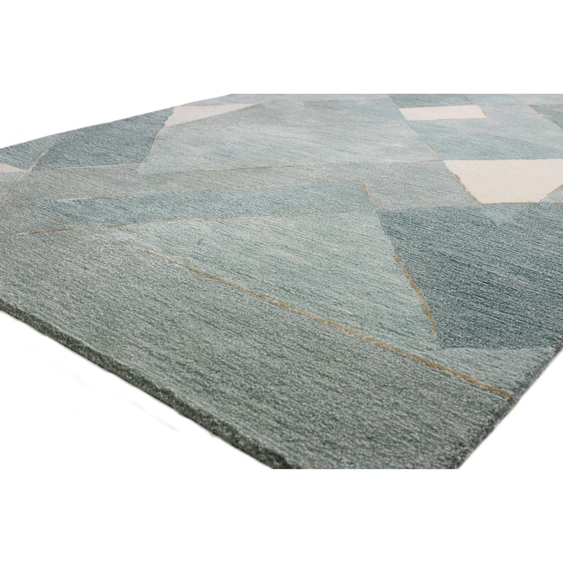 Bashian Malik Aqua Contemporary Area Rug