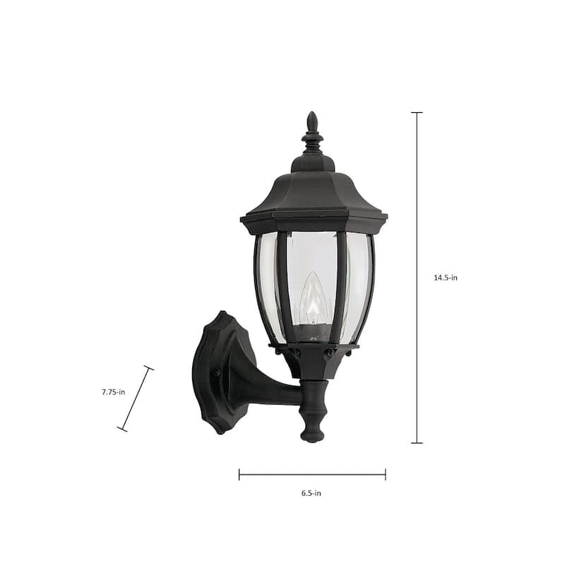 Tiverton 6" Wall Lantern - Black