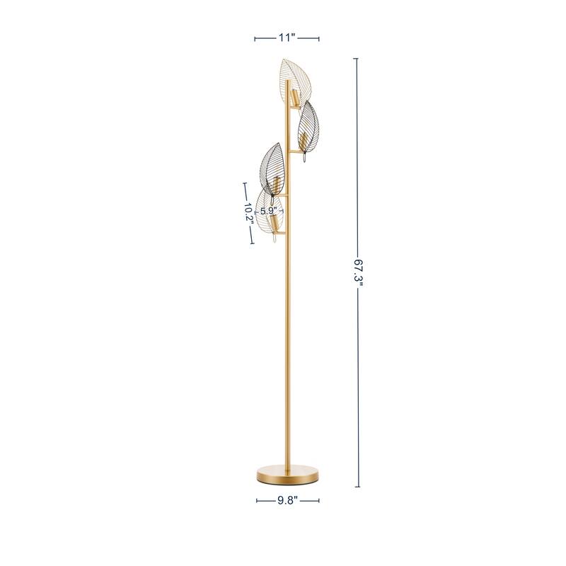 67.3" Tall Corner Tree Floor Lamp with 4-Light and Metal Base