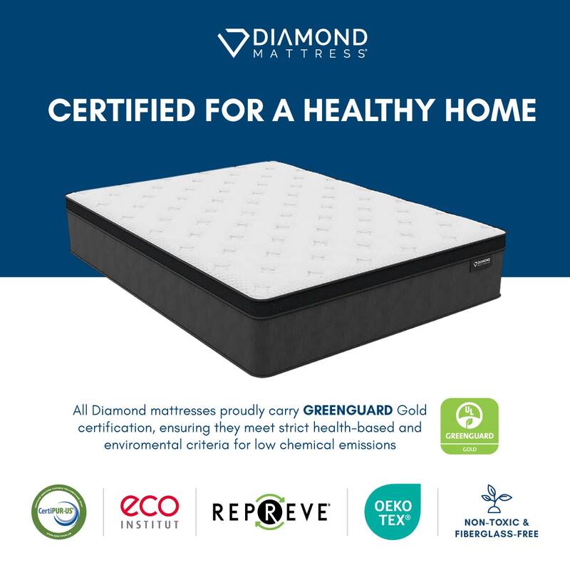 Amaris, 14-Inch, Cooling Copper Infused Memory Foam Euro Top Hybrid Mattress, CertiPUR US and Greenguard Gold Certified