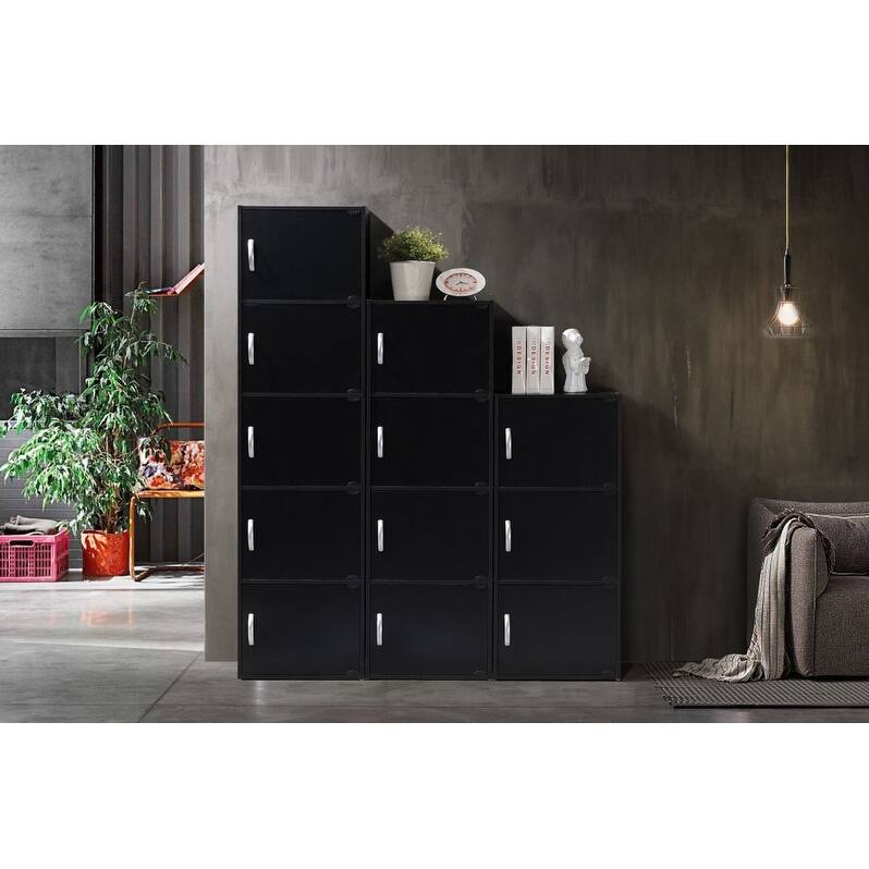 Hodedah 3-Shelf, 3-Door Bookcase