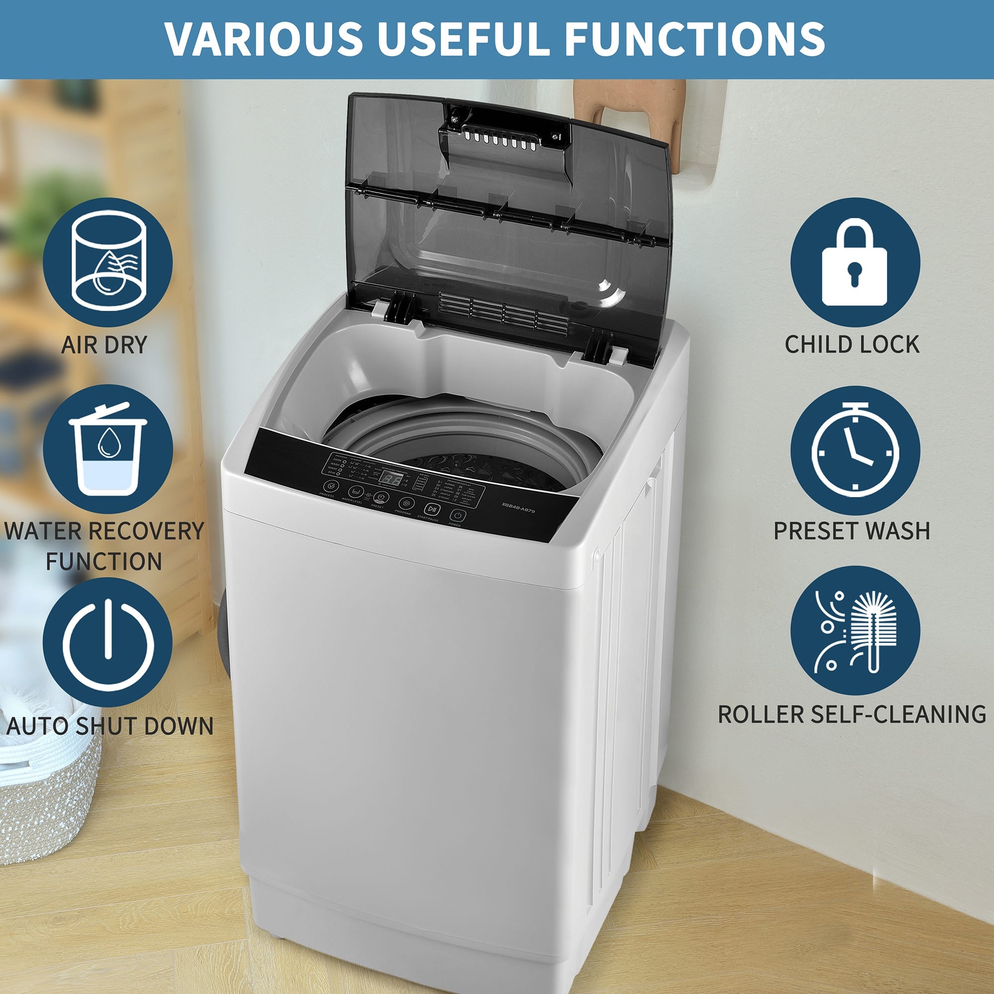 Compact Fully Automatic Washing Machine with LED Display - Bed Bath ...