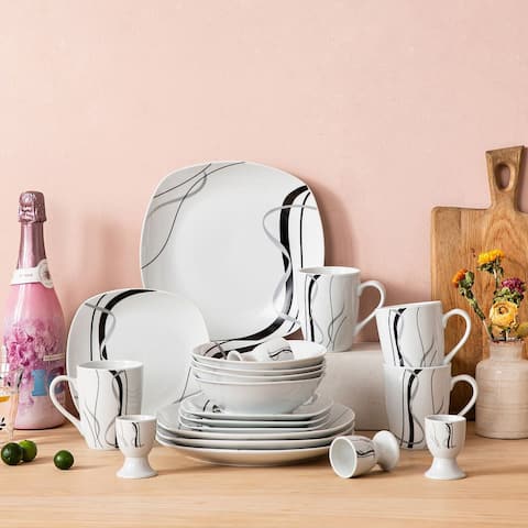 VEWEET 'Fiona' Porcelain Dinnerware Set (Service for 6)