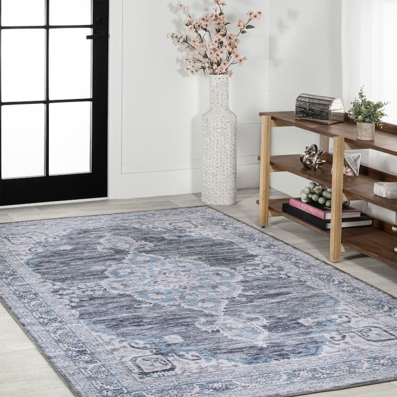 JONATHAN Y Chapell Cottage Medallion Machine-Washable Area Rug