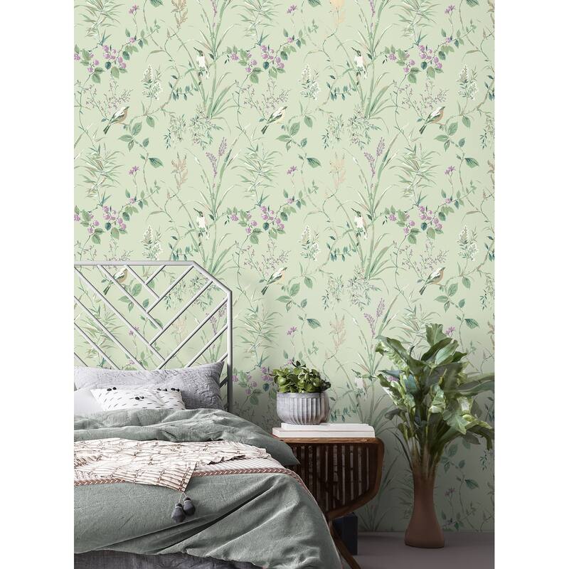 Fine Decor Mariko Sage Botanical Wallpaper