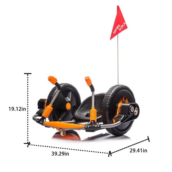 dimension image slide 0 of 3, 12V Kids Ride On Electric Toy,2WD,16'' exaggerated wheel,Dual handle control for 360 degree flexible steering and rotation