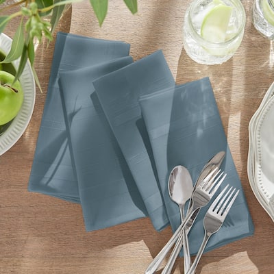Elrene Elegance Plaid Damask Fabric Set of 4 Napkins - 17" w x 17" l