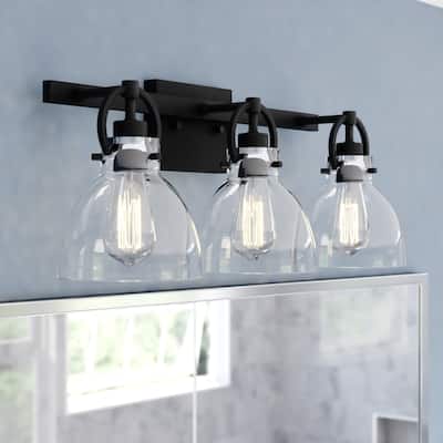 Ogden Contemporary Bathroom Vanity Light Fixture Clear Glass