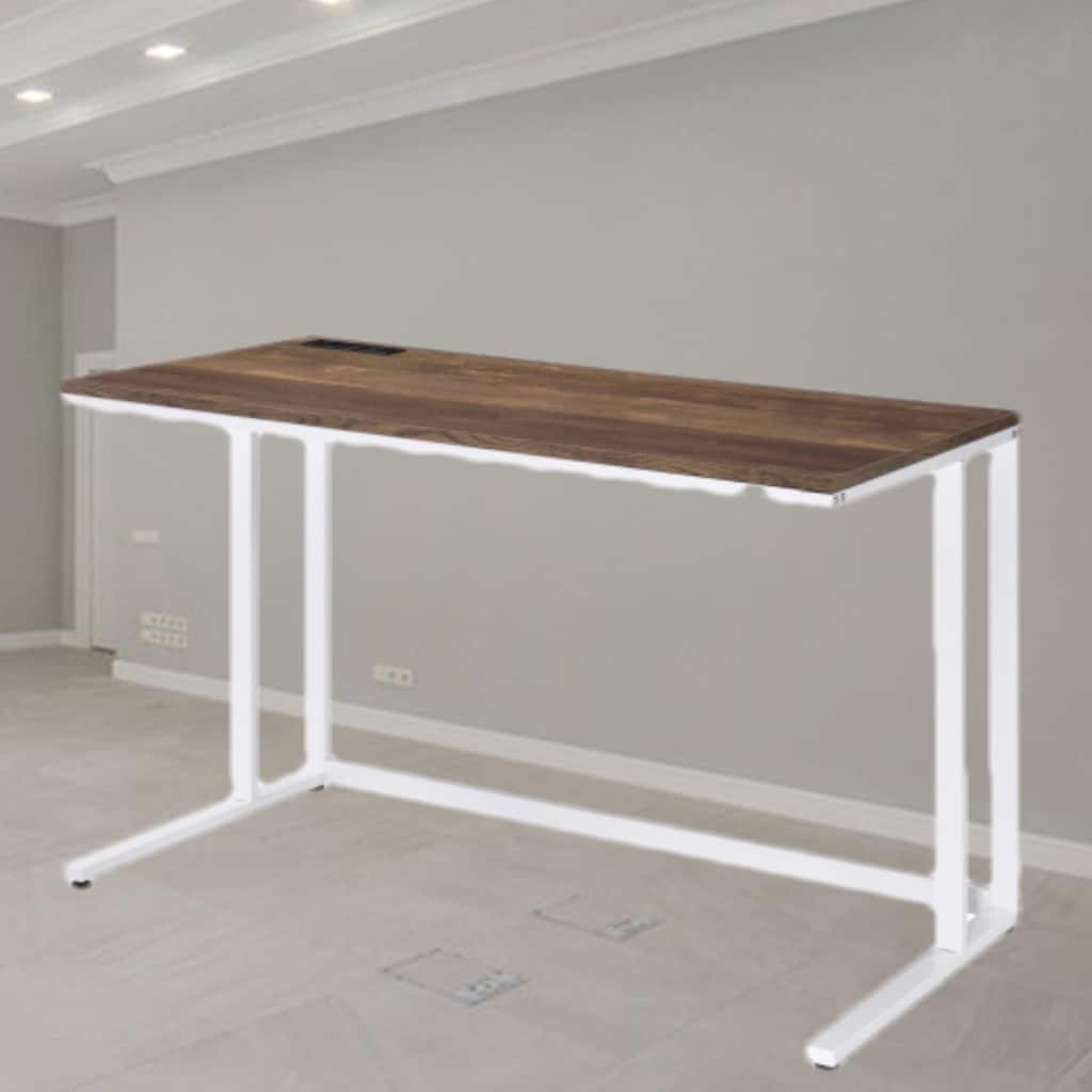 Ergonomic Computer Desk with USB Charging Port, Spacious Work Surface, and Easy Assembly for Offices or Dorms