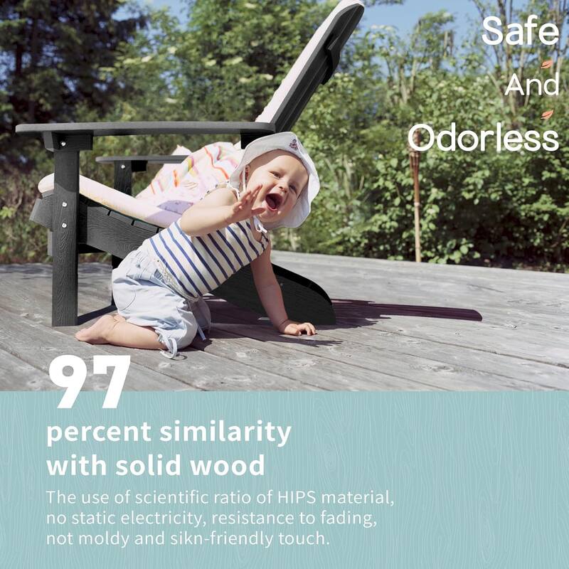 WINSOON All Weather HIPS Outdoor Plastic Adirondack Chairs Set of 2