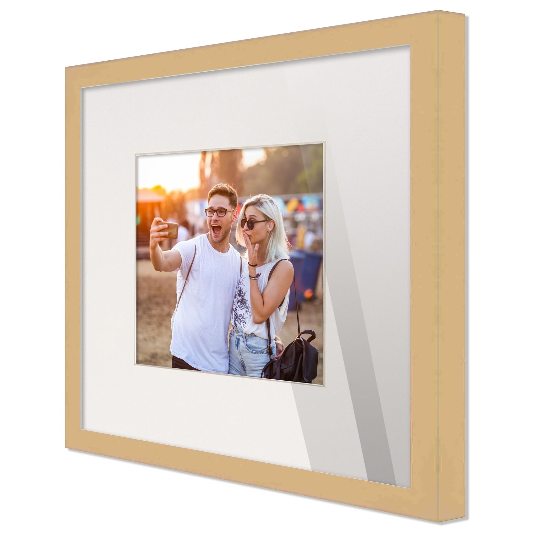 3-Pack, Brushed Gold, 8x8 Photo Frame (4x4 Matted)