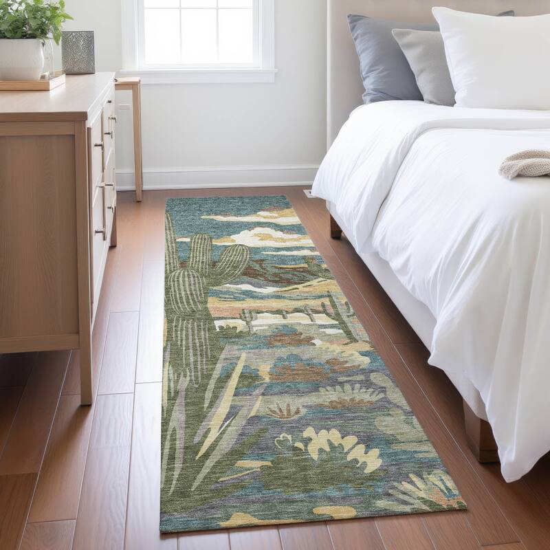 Machine Washable Indoor/ Outdoor Southwestern Mesa Chantille Rug