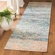 preview thumbnail 2 of 9, SAFAVIEH Handmade Saffron Jantine Modern Tribal Cotton Rug 2'3" x 8' Runner - Turquoise/Peach - Runner