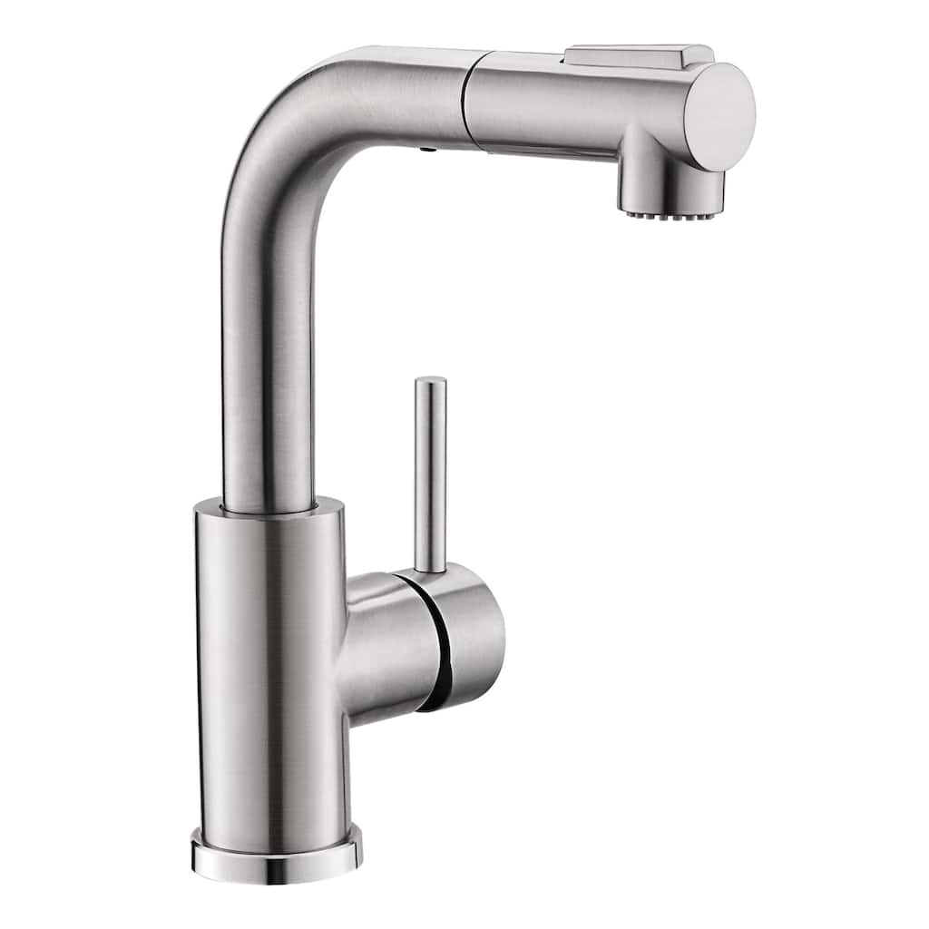 Single Handle Kitchen Faucet with Pull Out Sprayer Modern Single Hole Pull Out Kitchen Sink Faucets Brushed Nickel