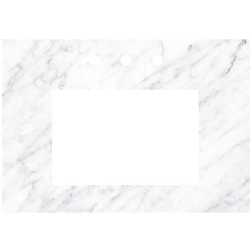 Native Trails VT30-R1812-CA-3 Carrara 30" Marble Vanity Top with Three