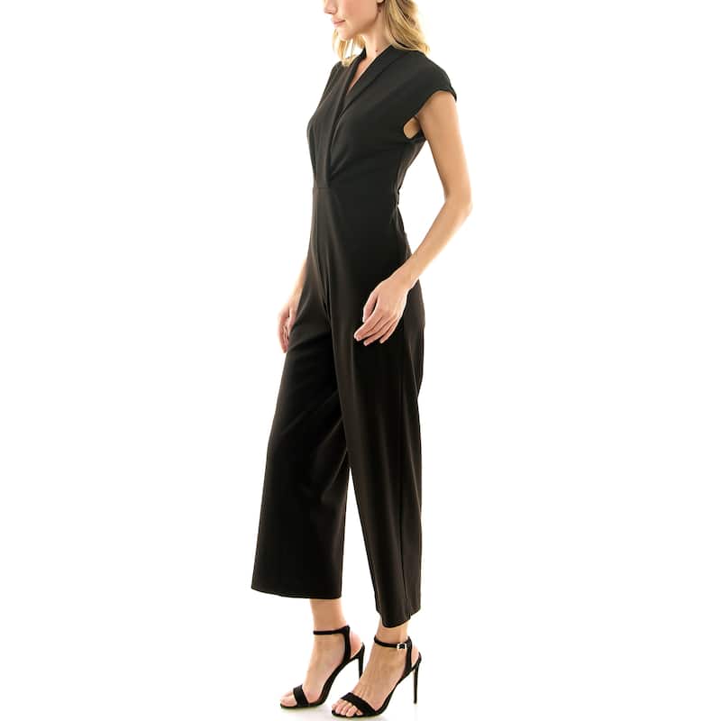 Nicole Miller Cropped Crepe Jumpsuit - 12