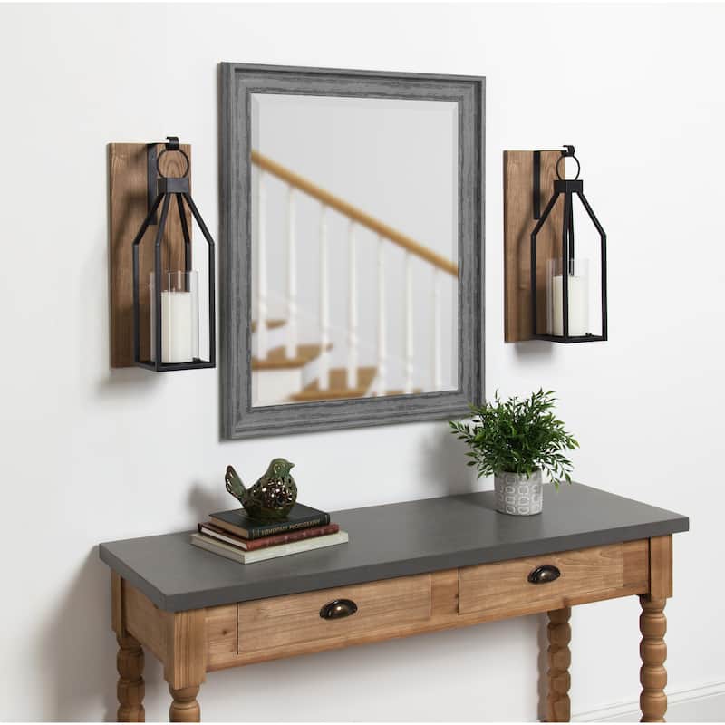 Kate and Laurel Oakly Wood and Metal Wall Sconce Candle Holder - 7x19