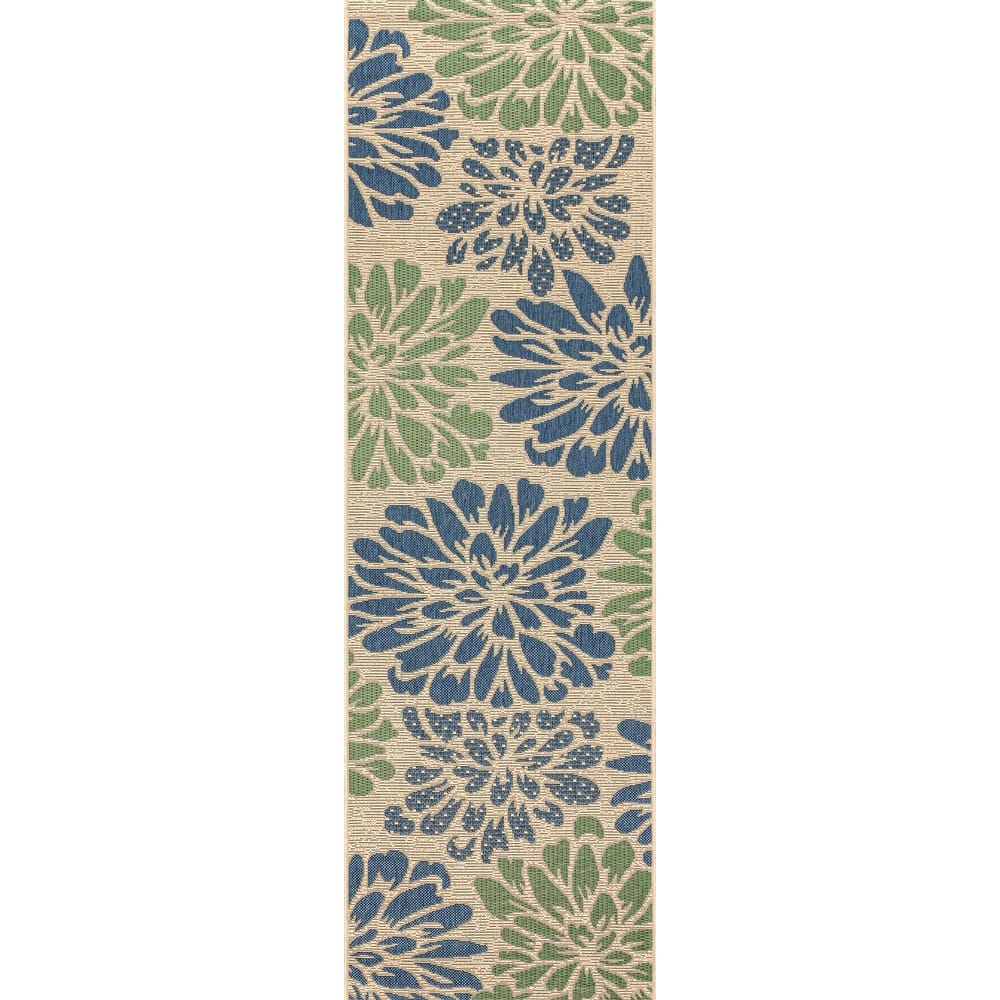 JONATHAN Y Floral Textured Weave Indoor/Outdoor Area Rug