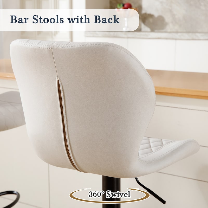 HOMYKA Swivel Adjustable Height Stool Set of 2