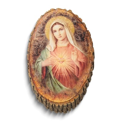 Curata Immaculate Heart Stone Resin Wall Plaque