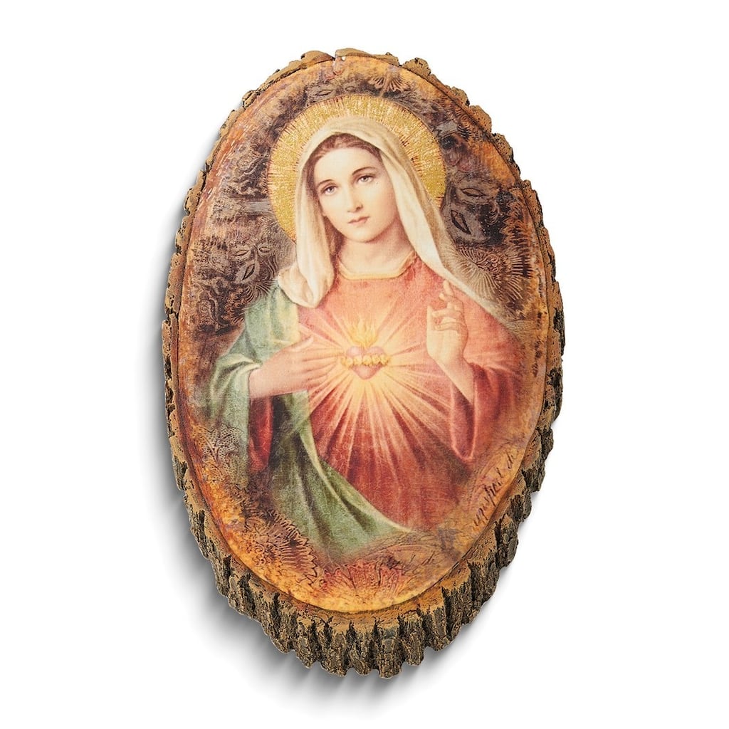 Curata Immaculate Heart Stone Resin Wall Plaque