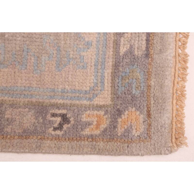 ECARPETGALLERY Hand-knotted Modern Oushak Light Grey Wool Rug - 8'2 x 9'10