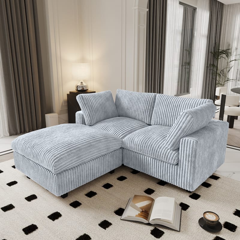 78.74" Modular Sectional Couches, Plush Deep Seat Sleeper Sofa with Removable Covers
