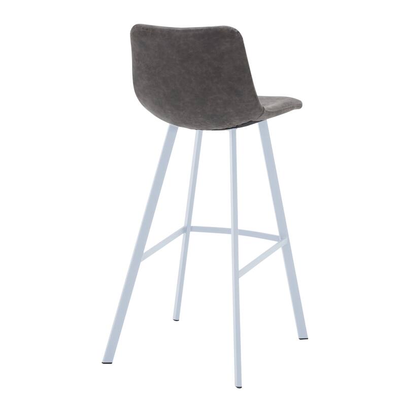 Leather 41" Counter Height Bar Stool with Stainless Steel Legs and Footrest