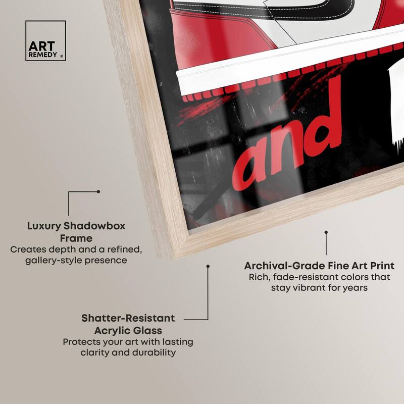 Hustle and Rise Sneaker Red Shadowbox by Art Remedy