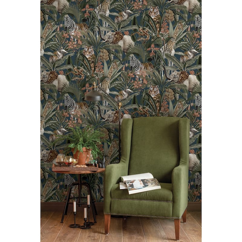 Safari Fusion Non-Pasted Wallpaper – 396in. x 21in. – Covers 56 square feet