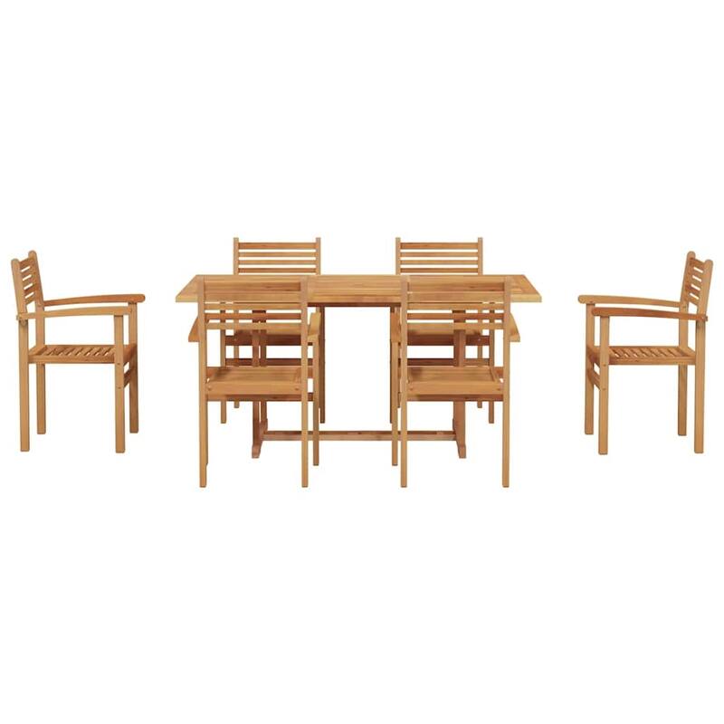 vidaXL Garden Dining Set 5 pcs Natural Solid Acacia Wood - 21.65 x 22.05 x 35.63 in