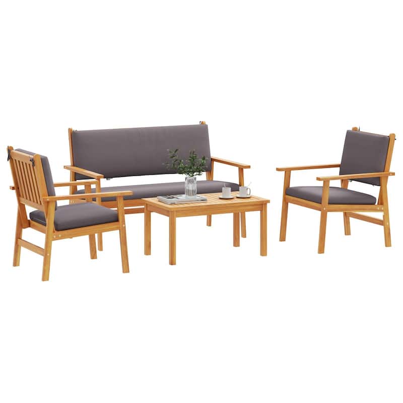 vidaXL 3/4/5/6 Piece Garden Sofa/Dining/Bistro Set with Cushions Solid Wood Acacia