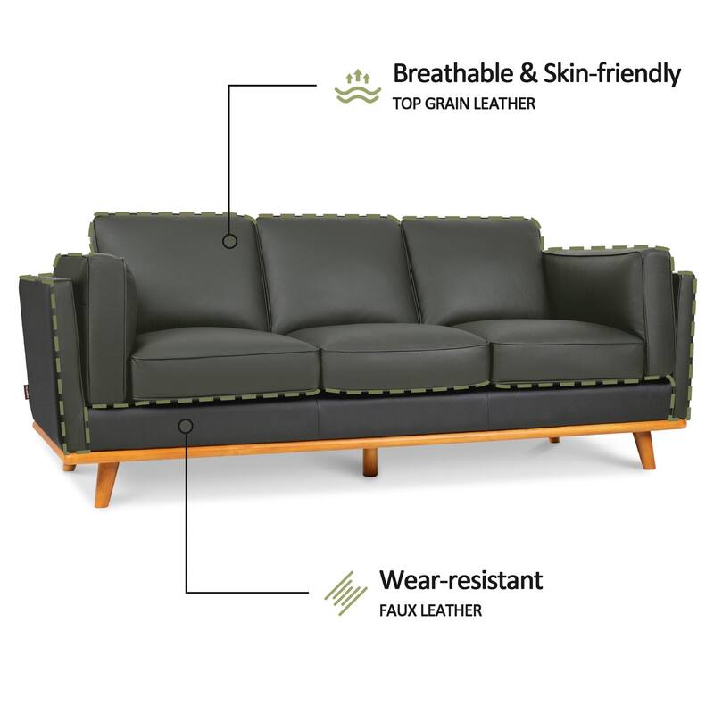 MCombo Napa Leather Couch, Leather Sofa