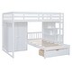 preview thumbnail 13 of 16, Full Over Twin Bunk Bed w/Wardrobe, Stairs Side Drawers, Footboard Drawer and Full-length Guardrail - Wooden Storage Bed Frame