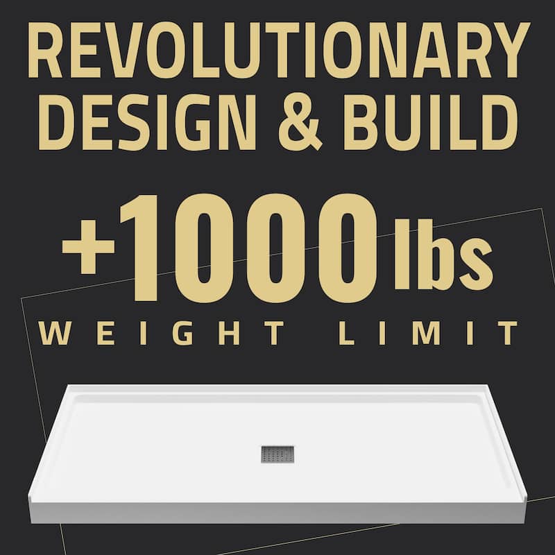 ALEXANDER 48 in. x 32 in. Center Drain Shower Base in White