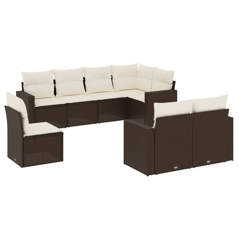 vidaXL Garden Sofa Set Brown - 24.4 x 25.8 x 27.2