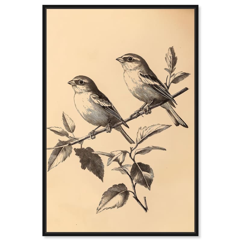 Pair of Finches I Canvas by Art Remedy - Black - 16" x 24"