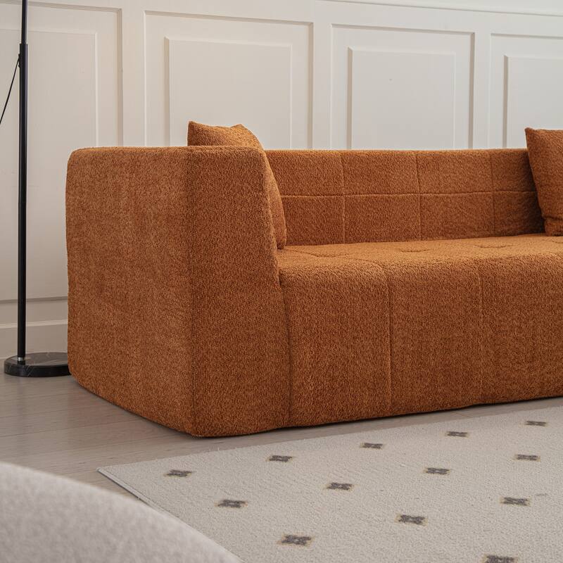105.5" Polyester L-Shaped Modular Sectional Sofa with Chaise & Tufted Design