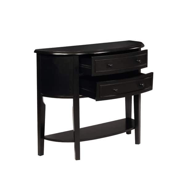 Powell Home Fashions 502 515 Demilune 37 9 10 Inch Wide 2 Drawer Console Table Antique Black Powell Home Fashions 502 515 Demilune 37 9 10 Inch Wide 2 Drawer Console Table Antique Black