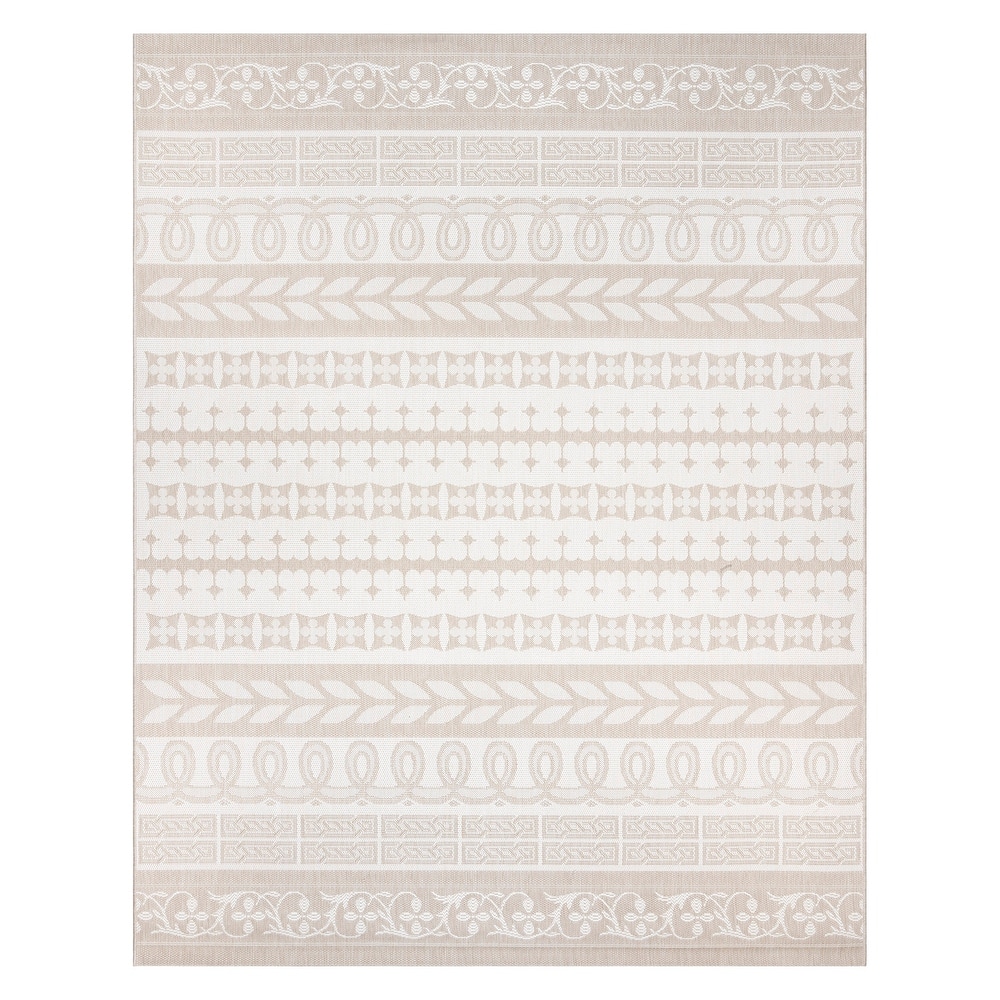 Gertmenian Paseo Burke Bohemian Striped Polypropylene Flatweave Indoor/ Outdoor Area Rug