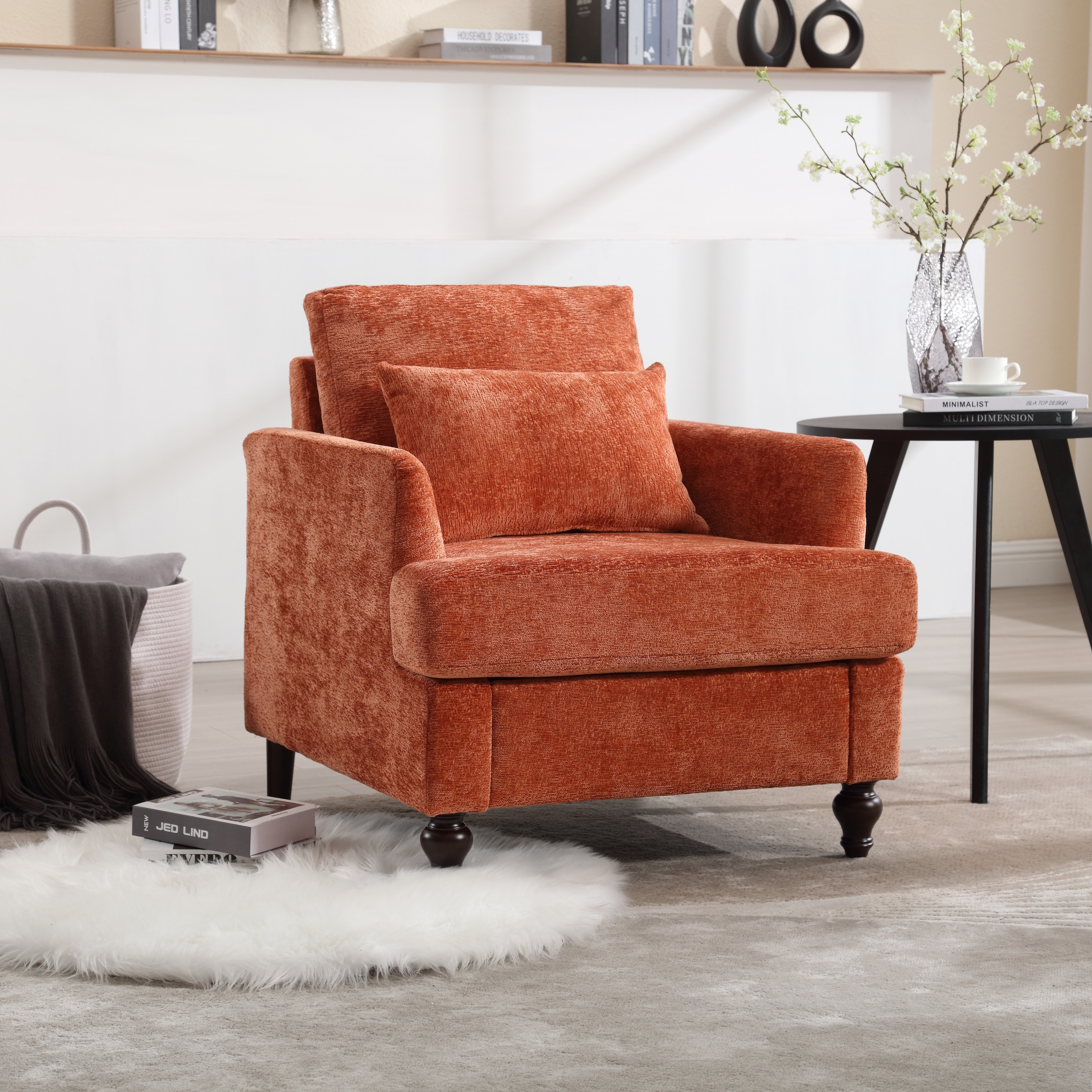 Wooden Frame Armchair, Modern Accent Chair Lounge Chair