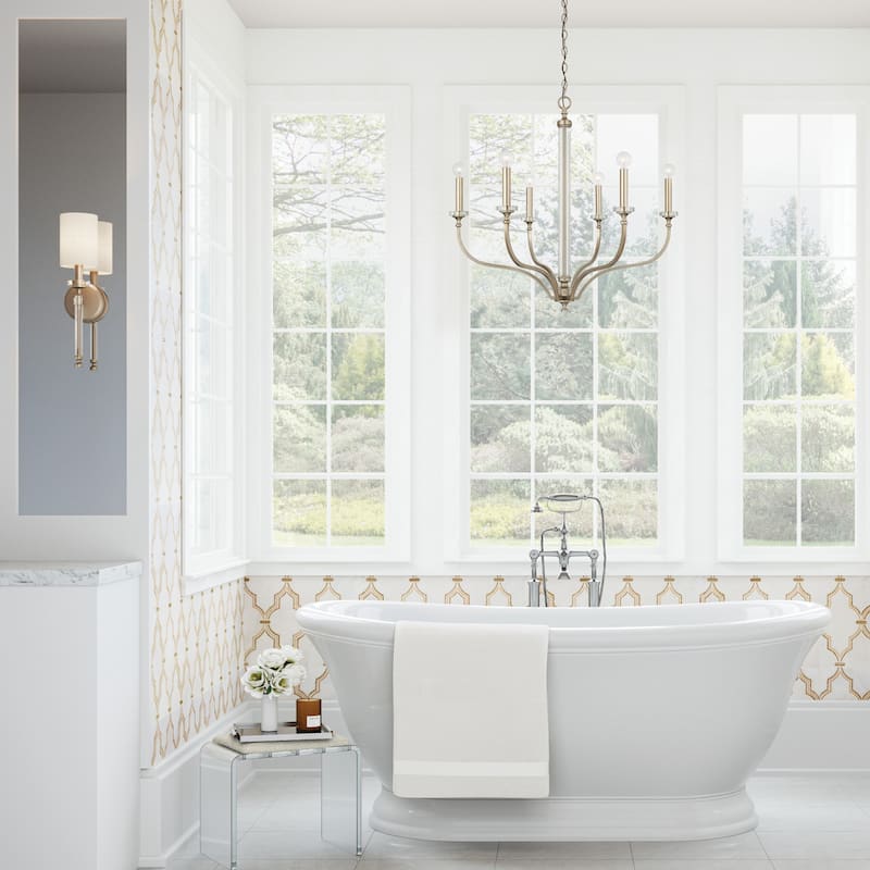 Breigh 6-light Brushed Champagne Medium Chandelier